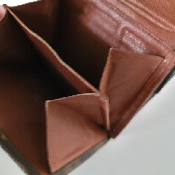 LOUIS VUITTON Retro Vintage Monogram Leather Wallet Brown Medium Trifold Elise - Picture 11 of 16